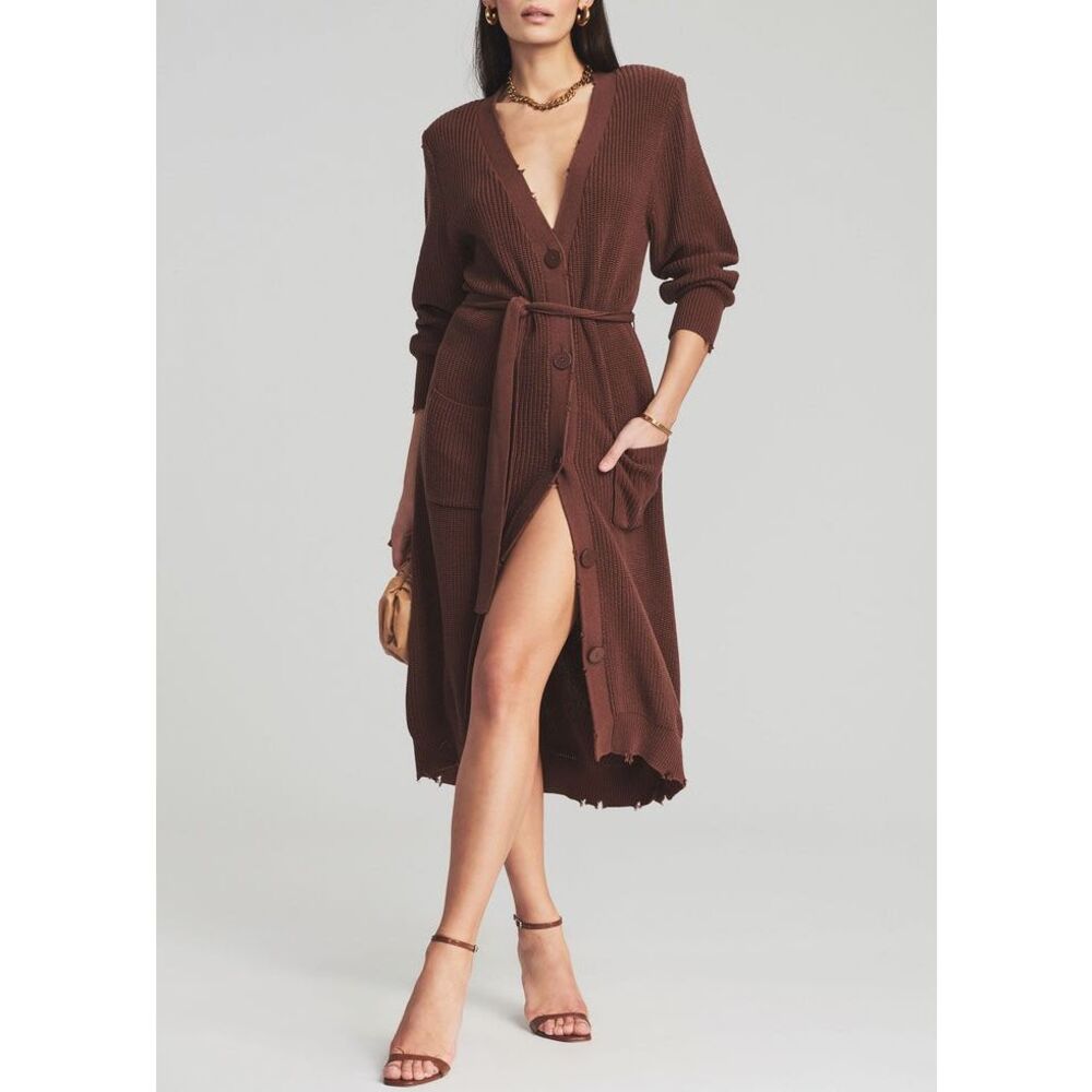 SEROYA Amanda Sweater Dress in‎ Brown Size Large NWT